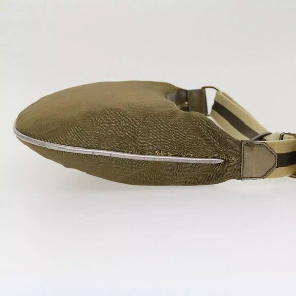 GUCCI Sherry Line Shoulder Bag Canvas Gold Auth ac1764 - Picture 5 of 16